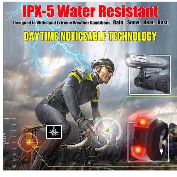 NEW Powerful Headlight and Taillight Rear LED Safety Bike Lights - Picture 7 of 9